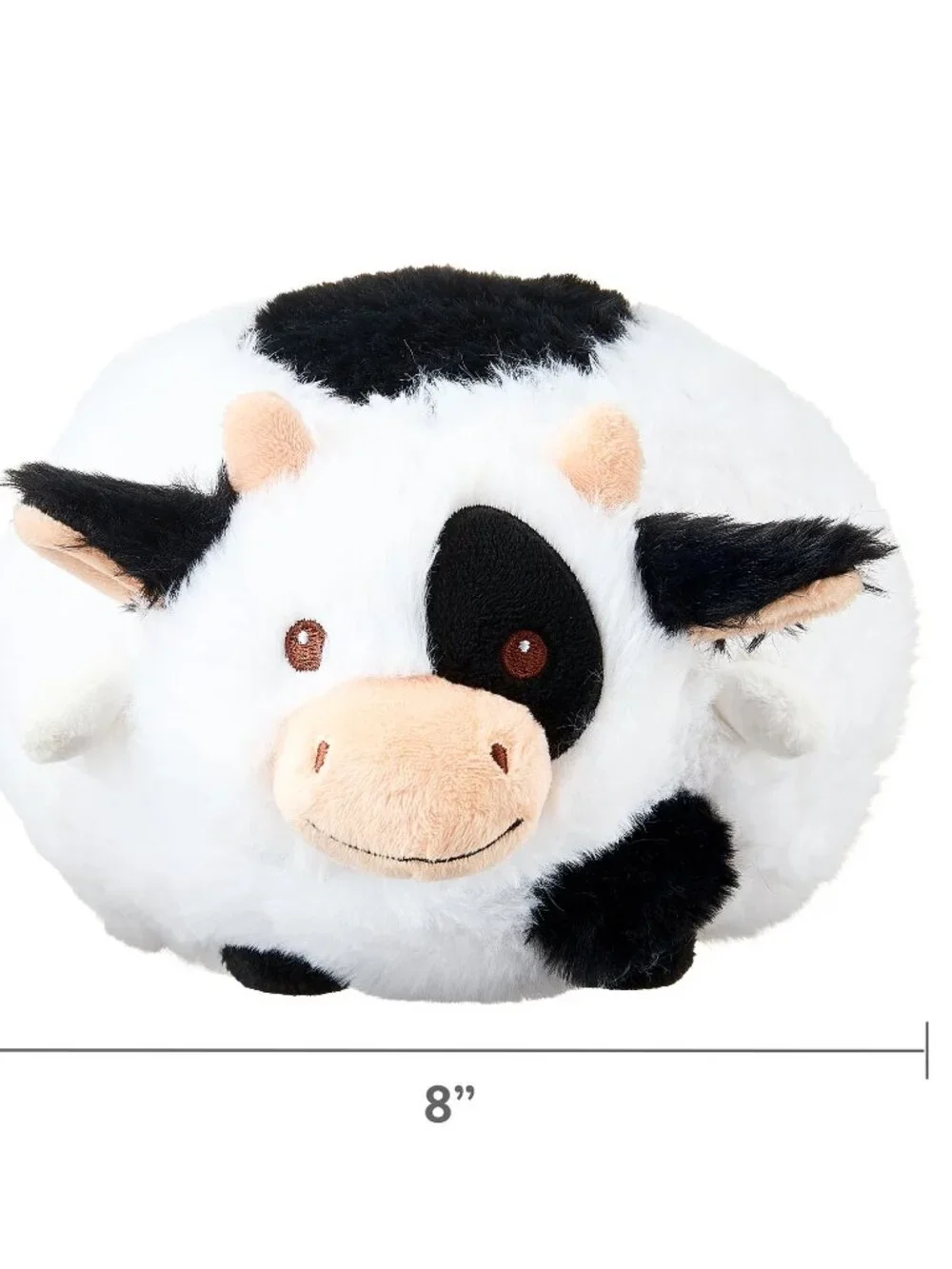 Vibrant Life Easter Round Plush Cow Dog Toy, Black and White Ball Squeaky, NWT
